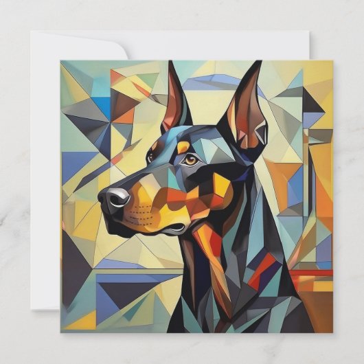 AI Cubism Dog Feestdagenkaart (Voorkant)
