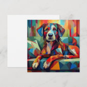 AI Cubism Dog Feestdagenkaart (Voorkant / Achterkant)