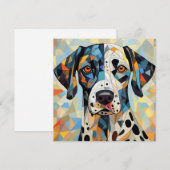 AI Cubism Dog Feestdagenkaart (Voorkant / Achterkant)