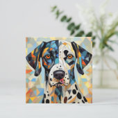 AI Cubism Dog Feestdagenkaart (Staand voorkant)