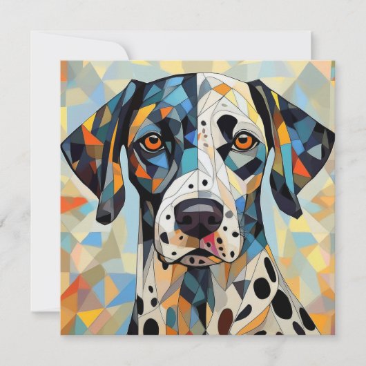 AI Cubism Dog Feestdagenkaart (Voorkant)