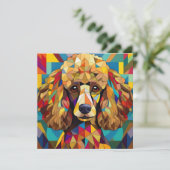 AI Cubism Dog Feestdagenkaart (Staand voorkant)