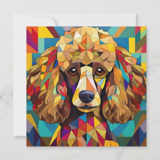 AI Cubism Dog Feestdagenkaart (Voorkant)