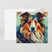 AI Cubism Dog Feestdagenkaart (Voorkant / Achterkant)