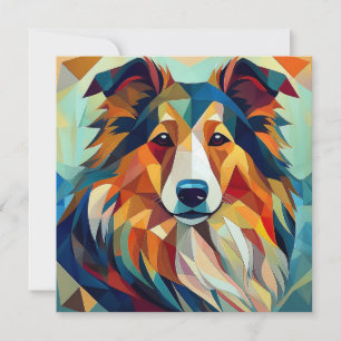 AI Cubism Dog Feestdagenkaart