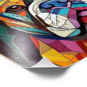 AI Cubism Dog Foto Afdruk (Hoek)