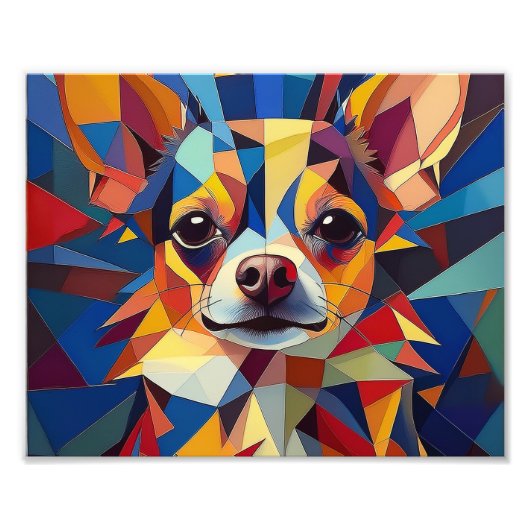 AI Cubism Dog Foto Afdruk (Voorkant)