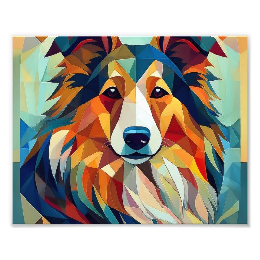 AI Cubism Dog Foto Afdruk (Voorkant)