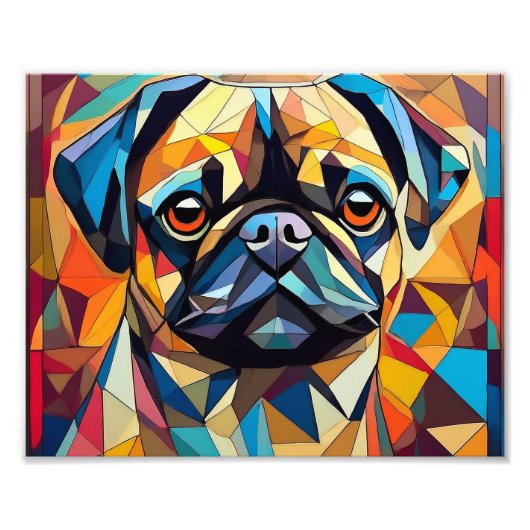 AI Cubism Dog Foto Afdruk (Voorkant)