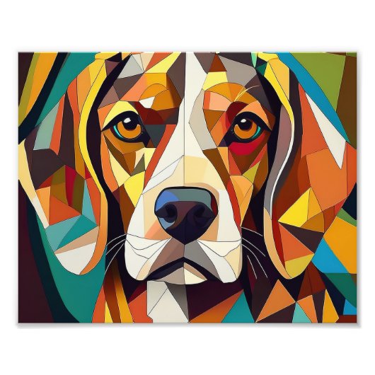 AI Cubism Dog Foto Afdruk (Voorkant)