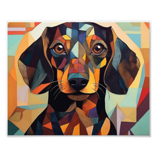 AI Cubism Dog Foto Afdruk (Voorkant)