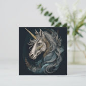 AI Dark Unicorn Feestdagenkaart (Staand voorkant)