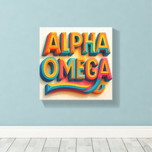 AI Design Alpha & Omega Canvas |Muurdecoratie | (Insitu (Houten vloer))