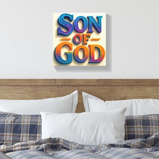 Ai design Zoon van God Stretched Canvas Print (Insitu (Slaapkamer))