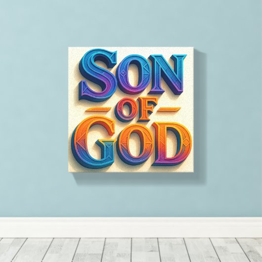 Ai design Zoon van God Stretched Canvas Print (Insitu (Houten vloer))