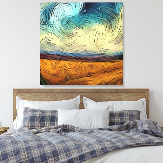 AI Digitaal Vincent Van Gogh Stijl Kunstwerk Canvas Afdruk (Insitu (Slaapkamer))