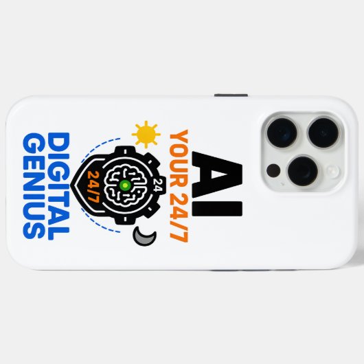 AI Digital Genius – Slimme 24/7 assistent Case-Mate iPhone Case (Achterkant (horizontaal))