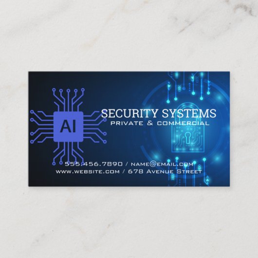 AI Digital Security | Protection Agency Visitekaartje (Voorkant)