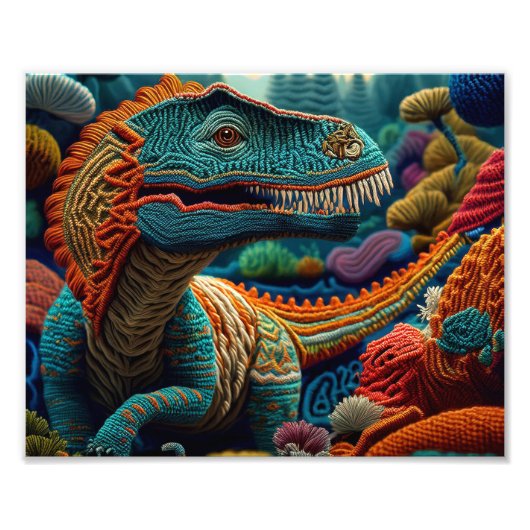 AI Dino Yarn Foto Afdruk (Voorkant)