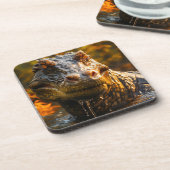 AI-dinosaurus Bier Onderzetter (Linkerzijde)
