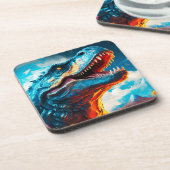 AI-dinosaurus Bier Onderzetter (Linkerzijde)