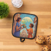 AI Diverse Wereld Oven Mitt Pannenlap (Top down)