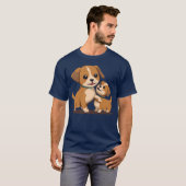 AI Dog  retro T-shirt (Voorkant volledig)