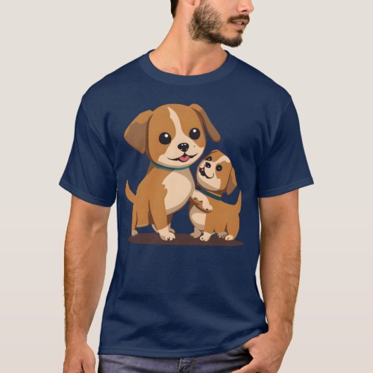 AI Dog  retro T-shirt (Voorkant)