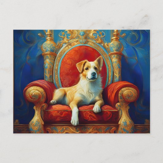 AI Dog Throne Briefkaart (Voorkant)