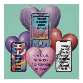 AI downloadbaar Hoe sociale netwerken werken Poste Perfect Poster