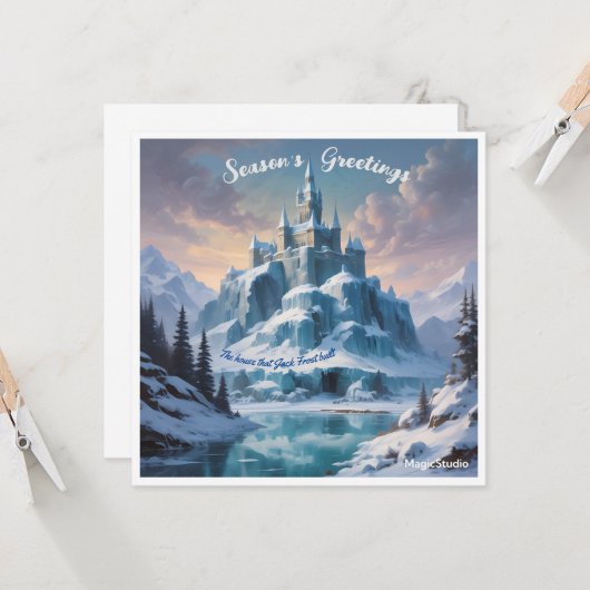 AI Downloadbaar huis dat Jack Frost bouwde Kaart (Voorkant / Achterkant in situ)