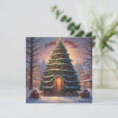 AI Downloadbare Deur in een Kerstboom Kaart (Staand voorkant)