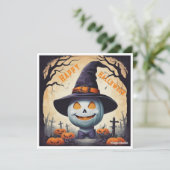 AI Downloadbare Halloween Begraafplaats Wenskaart Kaart (Staand voorkant)