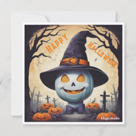 AI Downloadbare Halloween Begraafplaats Wenskaart Kaart