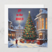 AI downloadbare Joy to the World Christmas Kaart (Voorkant / Achterkant)