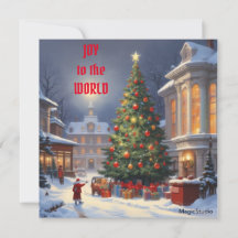 AI downloadbare Joy to the World Christmas Kaart