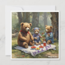 AI downloadbare teddybeer picknick kondigt Kaart a