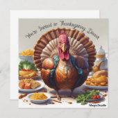 AI Downloadbare Thanksgiving Dinner Kaart (Voorkant / Achterkant)