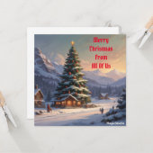 AI Downloadbare Vrolijke Kerstvakantie Kaart (Voorkant / Achterkant in situ)