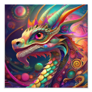 AI-draak Foto Afdruk