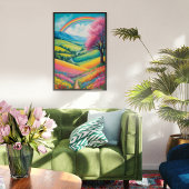 AI Dromerige Kleurrijke Regenboog Verticaal Landsc Poster