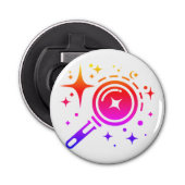 AI-embleem Sparkle-sterren, baken van het digitale Button Flesopener (Voorkant)