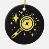 AI-embleem Sparkle-sterren, baken van het digitale Keramisch Ornament (Voorkant)