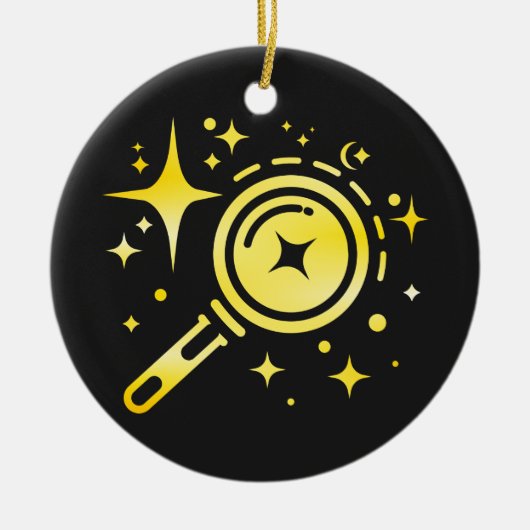 AI-embleem Sparkle-sterren, baken van het digitale Keramisch Ornament (Voorkant)