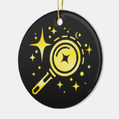 AI-embleem Sparkle-sterren, baken van het digitale Keramisch Ornament (Links)