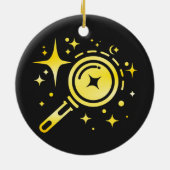 AI-embleem Sparkle-sterren, baken van het digitale Keramisch Ornament (Achterkant)