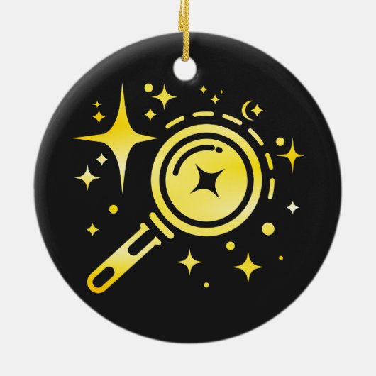 AI-embleem Sparkle-sterren, baken van het digitale Keramisch Ornament (Achterkant)