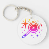 AI-embleem Sparkle-sterren, baken van het digitale Sleutelhanger (Voorkant)