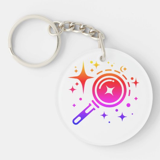 AI-embleem Sparkle-sterren, baken van het digitale Sleutelhanger (Voorkant)