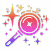 AI-embleem Sparkle-sterren, baken van het digitale Sticker (Voorkant)